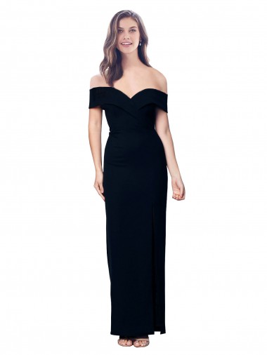 Outlet Stretch Crepe Black Sleeveless Mermaid Evening Dress UK