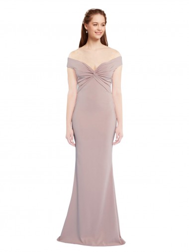 Outlet Stretch Crepe Dusty Pink Sleeveless Mermaid Keyhole Back Evening Dress UK