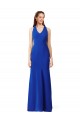 Outlet Stretch Crepe Royal Blue Sleeveless Mermaid Evening Dress UK