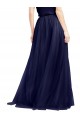Outlet Tulle Navy Blue Sleeveless A-Line Semi Formal Bridal Party Dress UK