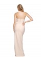 Outlet Stretch Crepe Nude Sleeveless Sheath Low Back Evening Dress UK
