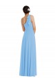 Outlet Soft Chiffon Periwinkle Sleeveless Trumpet Maxi Evening Dress UK