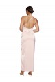 Outlet Silky Satin Pink Sleeveless A-Line Low Back Semi Formal Evening Dress UK