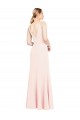 Outlet Stretch Crepe Pink Sleeveless A-Line V-Back Evening Dress UK