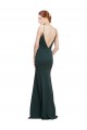 Outlet Stretch Crepe Pink Sleeveless A-Line V-Back Wedding Party Dress UK