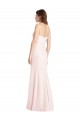 Outlet Stretch Crepe Pink Sleeveless Trumpet Low Back Semi Formal Evening Dress UK
