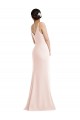 Outlet Stretch Crepe Pink Sleeveless Trumpet V-Back Evening Dress UK