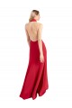 Outlet Stretch Crepe Red Sleeveless A-Line Open Back Evening Dress UK