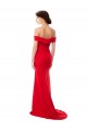 Outlet Stretch Crepe Red Sleeveless A-Line Maxi Evening Dress UK
