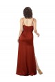 Outlet Silky Satin Red Sleeveless A-Line Low Back Evening Dress UK