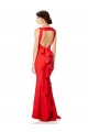 Outlet Stretch Crepe Red Sleeveless Mermaid Open Back Wedding Party Dress UK