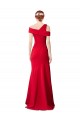 Outlet Stretch Crepe Red Sleeveless Mermaid Bridal Party Dress UK