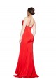 Outlet Stretch Satin Red Sleeveless Sheath Low Back Evening Dress UK