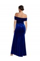 Outlet Stretch Velvet Royal Blue Sleeveless Mermaid Evening Dress UK