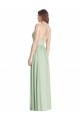 Outlet Soft Chiffon Sage Sleeveless A-Line Open Back Maxi Evening Dress UK