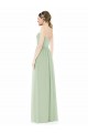 Outlet Soft Chiffon Sage Sleeveless A-Line Low Back Maxi Evening Dress UK
