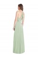 Outlet Soft Chiffon Sage Cold Shoulder Trumpet Maxi Evening Dress UK