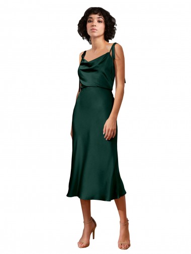 Outlet Stretch Satin Hunter Sleeveless Sheath Evening Dress UK