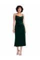 Outlet Stretch Velvet Dark Green Sleeveless Sheath Open Back Maxi Evening Dress UK