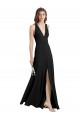Outlet Stretch Crepe Black Sleeveless Sheath Wedding Party Dress UK