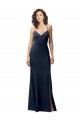 Outlet Stretch Crepe Dark Navy Sleeveless Sheath Open Back Evening Dress UK