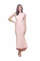 Outlet Stretch Crepe Pink Sleeveless Sheath Low Back Wedding Party Dress UK