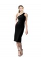 Outlet Stretch Crepe Black Sleeveless Sheath Evening Dress UK