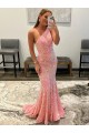 Outlet Velvet Sequin Pink Sleeveless Sheath Evening Dress UK