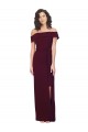 Outlet Stretch Crepe Burgundy Gold Sleeveless Sheath Low Back Evening Dress UK
