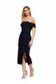 Outlet Stretch Crepe Black Sleeveless Sheath Low Back Evening Dress UK