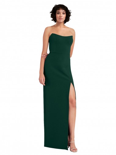Outlet Stretch Crepe Midnight Green Sleeveless Sheath Low Back Evening Dress UK