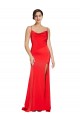 Outlet Stretch Satin Red Sleeveless Sheath Low Back Evening Dress UK