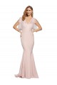 Outlet Stretch Crepe & Tulle Mauve Sleeveless Sheath Low Back Evening Dress UK