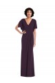Outlet Spandex Grape Split Sleeves Sheath Maxi Evening Dress UK