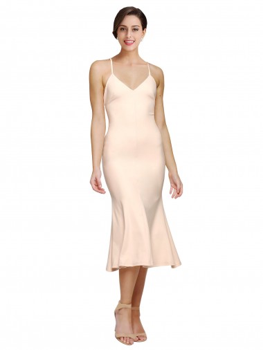 Outlet Stretch Crepe Nude Sleeveless Sheath Open Back Evening Dress UK