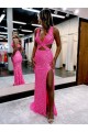 Outlet Velvet Sequin Sleeveless Sheath Long Sweep Train Evening Party Dress UK
