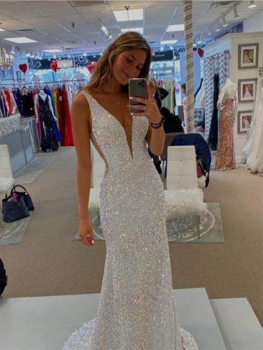Outlet Velvet Sequin Sleeveless Sheath Evening Dresses UK