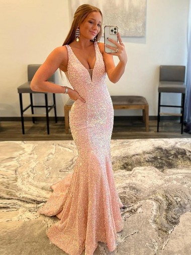Outlet Velvet Sequin Sleeveless Sheath V-Neck Evening Dress UK