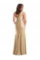Outlet Silky Satin Soft Gold Sleeveless Mermaid Plus Size Evening Dress UK