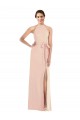 Outlet Stretch Crepe Nude Sleeveless Trumpet Open Back Maxi Evening Dress UK