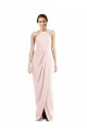Outlet Stretch Crepe Pink Sleeveless Trumpet Maxi Wedding Party Dress UK