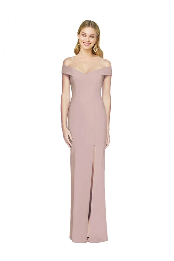 Outlet Stretch Crepe Dusty Pink Sleeveless Trumpet Open Back Semi Formal Evening Gown UK