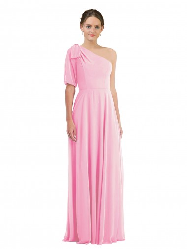 Outlet Soft Chiffon Barely Pink Sleeveless Trumpet Maxi Evening Dress UK
