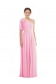 Outlet Soft Chiffon Barely Pink Sleeveless Trumpet Maxi Evening Dress UK