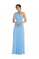 Outlet Soft Chiffon Periwinkle Sleeveless Trumpet Maxi Evening Dress UK
