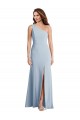 Outlet Stretch Crepe Light Sky Blue Sleeveless Trumpet Evening Dress UK
