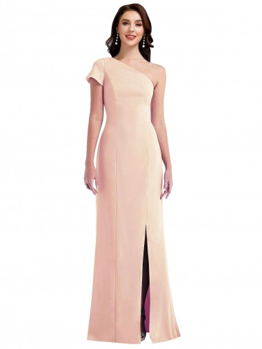 Outlet Stretch Crepe Nude Cap Sleeves Trumpet Evening Dress UK
