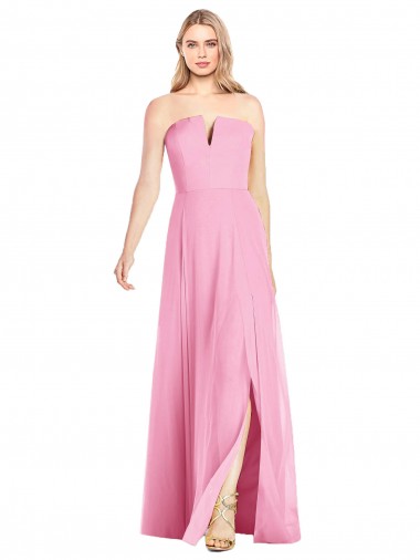 Outlet Soft Chiffon Hot Pink Sleeveless Trumpet Maxi Evening Dress UK