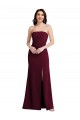 Outlet Stretch Crepe Burgundy Gold Sleeveless Trumpet Semi Formal Evening Dress UK