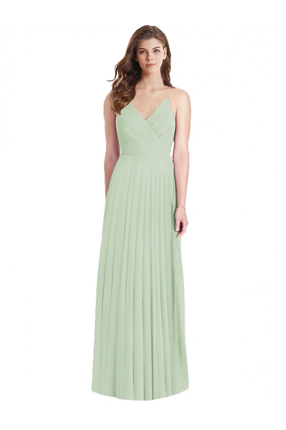 Outlet Soft Chiffon Sage Cold Shoulder Trumpet Maxi Evening Dress UK